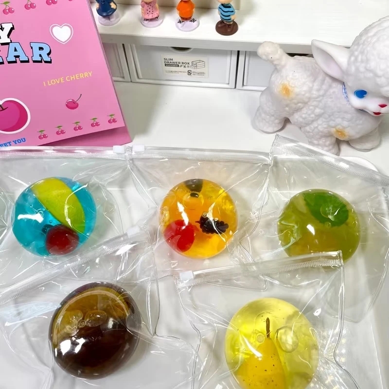 XiLing Shop Chiboki Original Summer Drink Series Jelly Handmade Squishy Ball Fast Rebound Fidget Pinch Toy - view 5