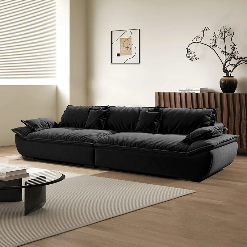 American country sailing sofa super wide sitting deep small apartment living room Italian latex down fabric sofa