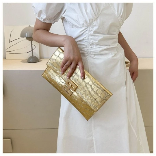 Golden Women Evening Bag Lady Party Banquet shoulder Bags Clutch Wedding Woman Handbag Hand Bag Girl Coin PU Envelope Purse