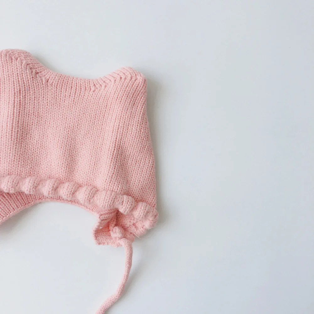Baby Hats Autumn/Winter Baby Boys Girls Knitted Hat Toddler Knit Woolen Hat Children\'s Ear Protection Hats Infant Kids Warm Cap