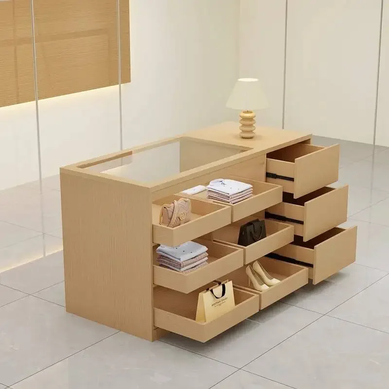 Clothing store, island cabinet, flow table, jewelry store, ornament display table, women's clothing store, drawer cashier, islan