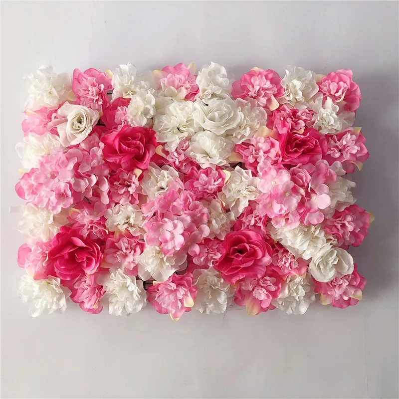 Roze Zijde Roos Bloem Muur Kunstbloem Achtergrond Paneel voor Bruiloft Baby Douche Verjaardag Thuis Feestdecoratie Kamer Decor