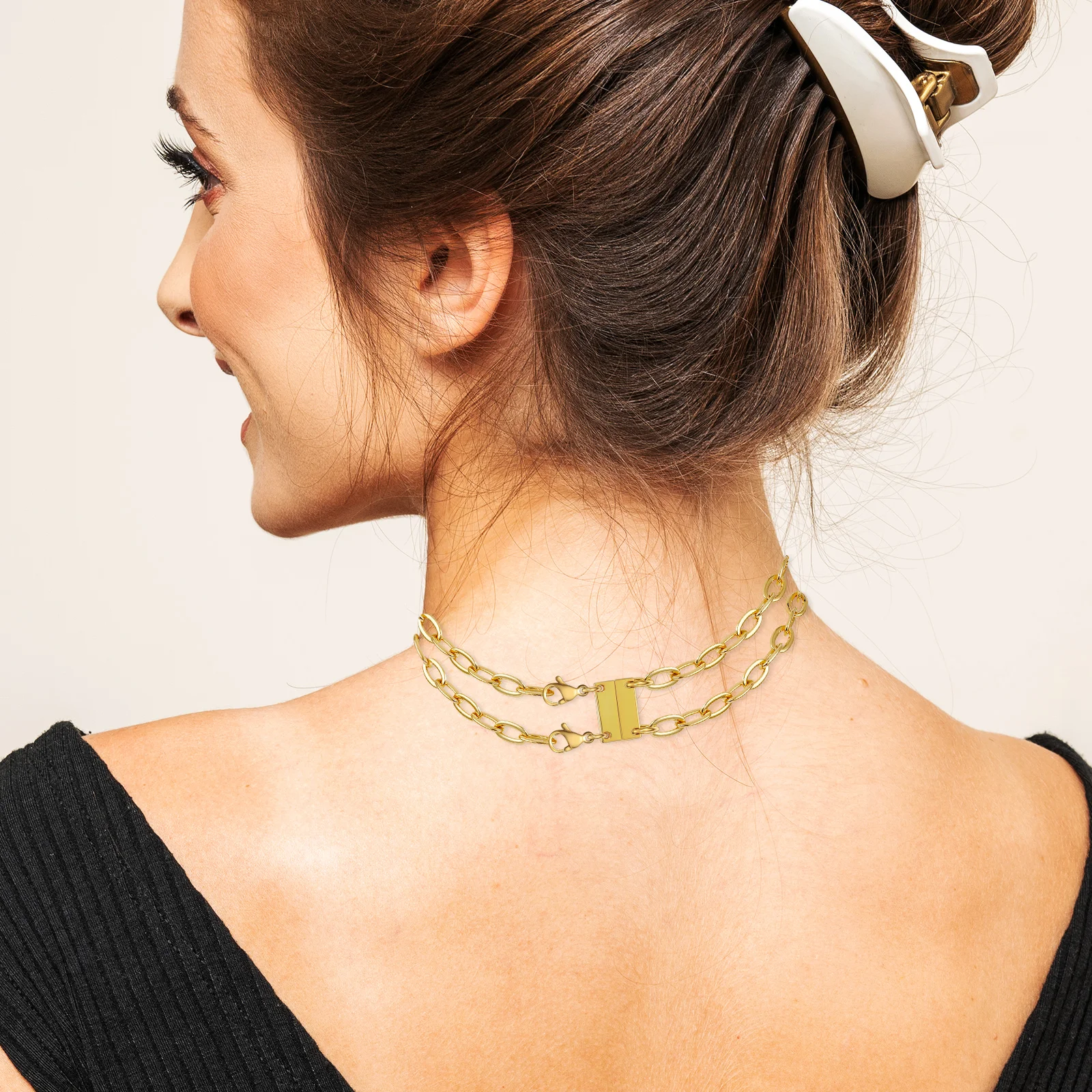 

2 Pcs Zinc Alloy Necklace Clasp Elegant Design Multi Necklace Layering Closures Stacking Extenders For Necklaces Jewelry