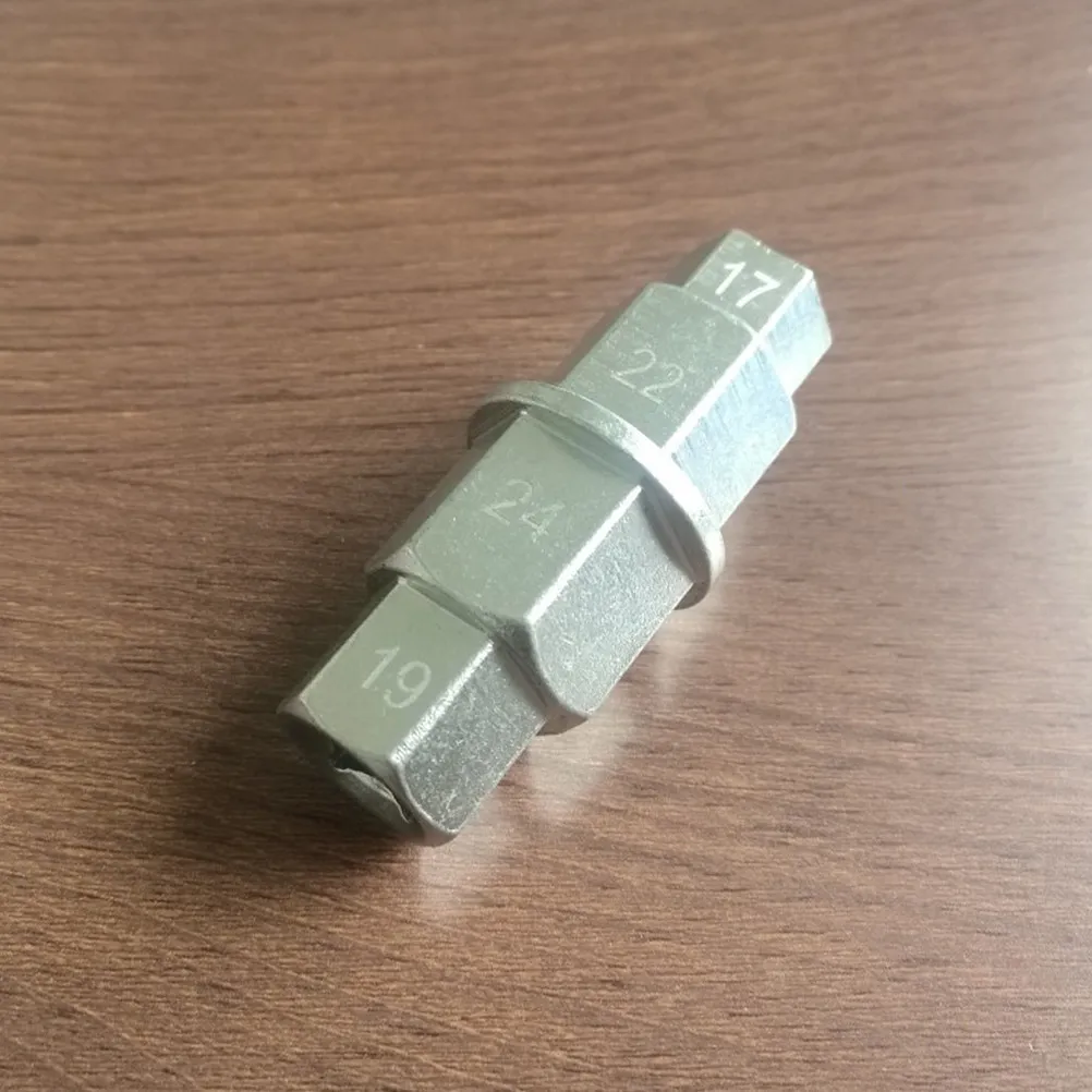 Silver Motorcycle Key Spindle Wrench Tool High-Quality Steel Front Wheel Hub Axle Socket Adapter Professional Tire Change