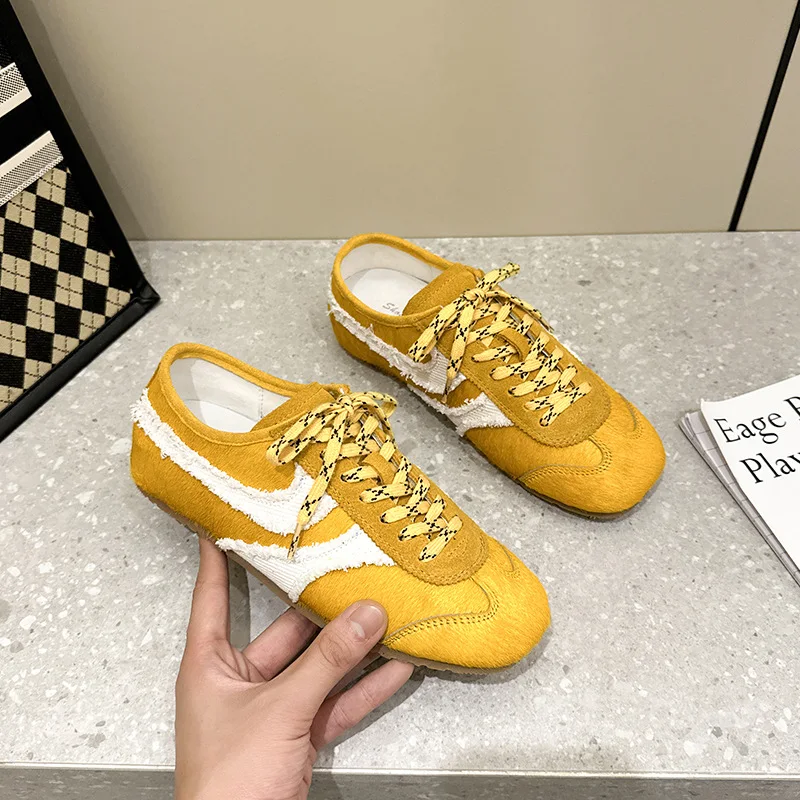 

Retro Women's Shoes Luxury True Fur Moral Training Shoes for Woman Exquisite Casual Sneakers Designer Shoes Zapatillas De Mujer