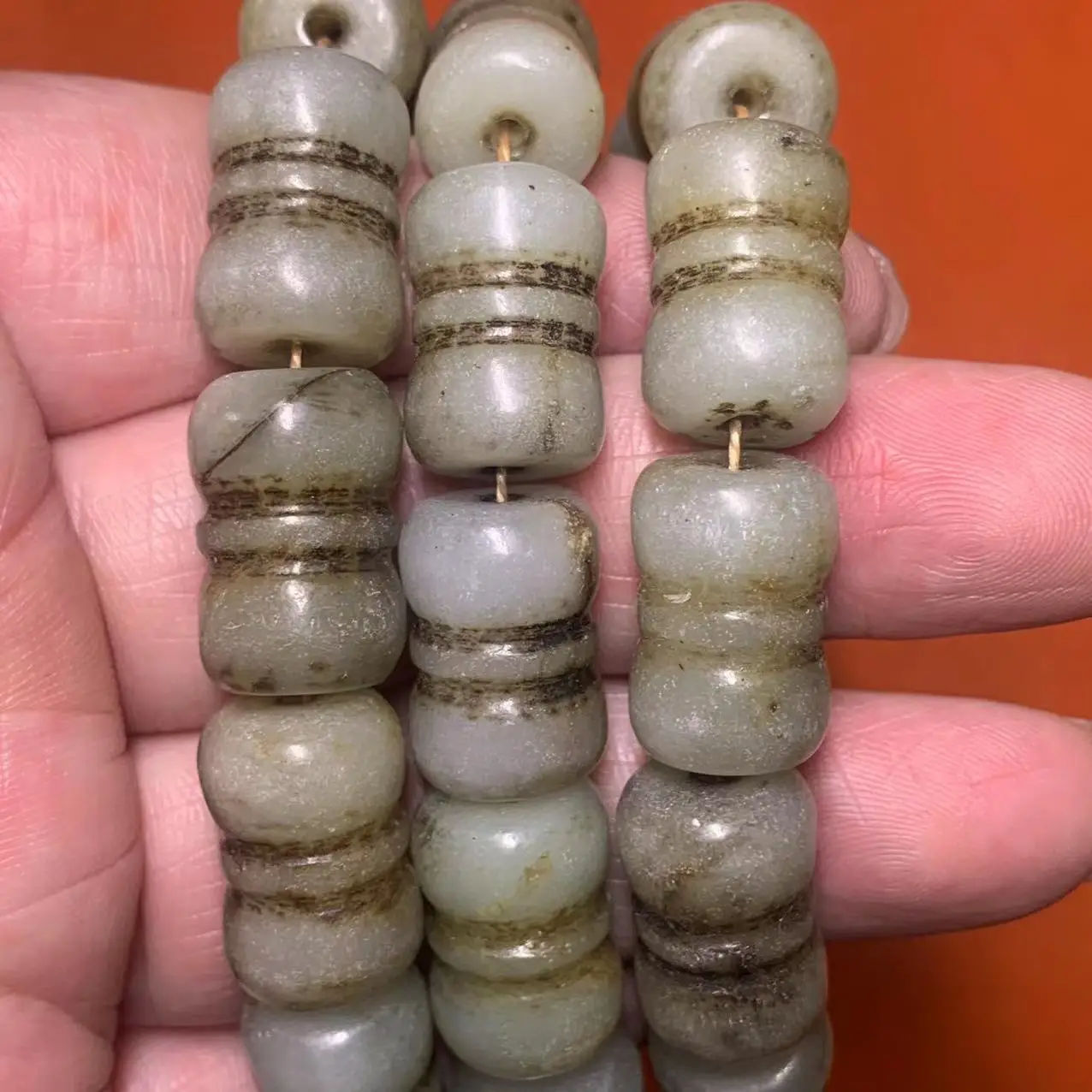 1pcs/lot natural hetian ancient jade handmade necklace happiness longevity auspicious blue white grease luster gem jewelry taki