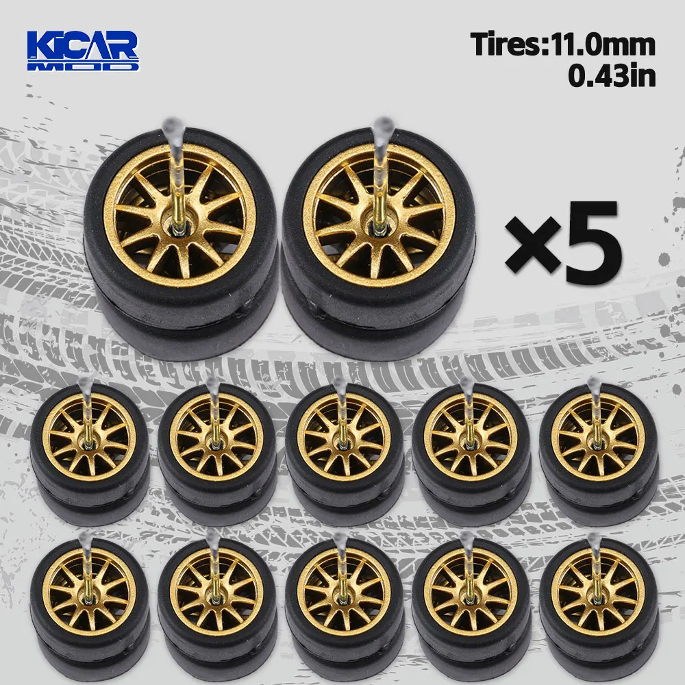 1/64 5 Sets Abnehmbare Gummi-Slick-Reifen für Tomica Diecast-Modellautos - DIY-Umbau-Ersatzteile – Detail 9