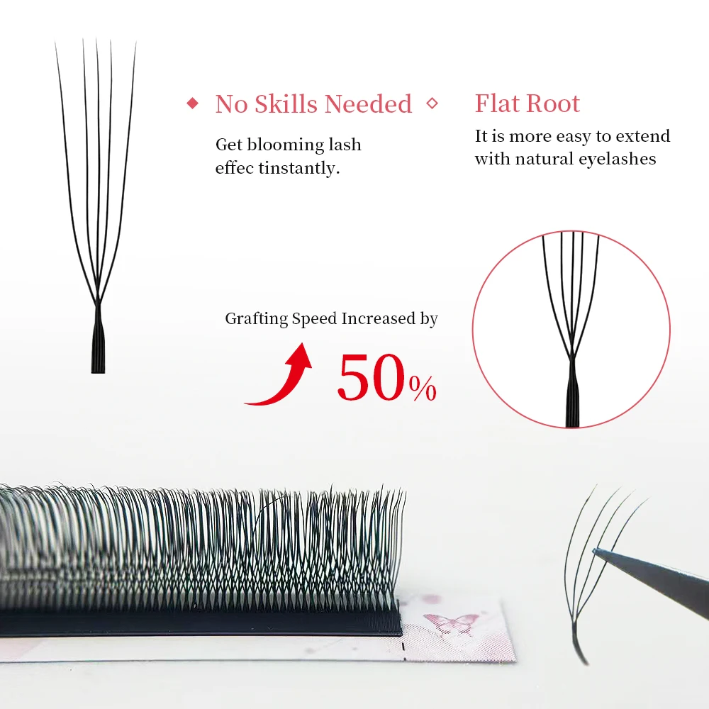 Godin U-vormige YY 3D 4D 5D Wimpers Verlenging Handgemaakte Premium Zachte Premade Fan U Wimpers Schoonheid Make-up W Bloom Wimpers