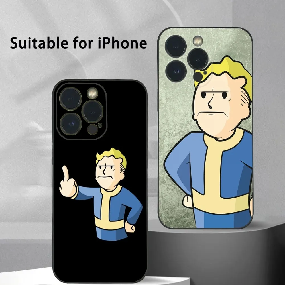 S-Shelter Games F-Fallout Phone Case For iPhone 16 15 14 13 12 11 Plus,Pro Max,XS,X,XR,SE,Mini,8,7 Soft Silicone Black Cover