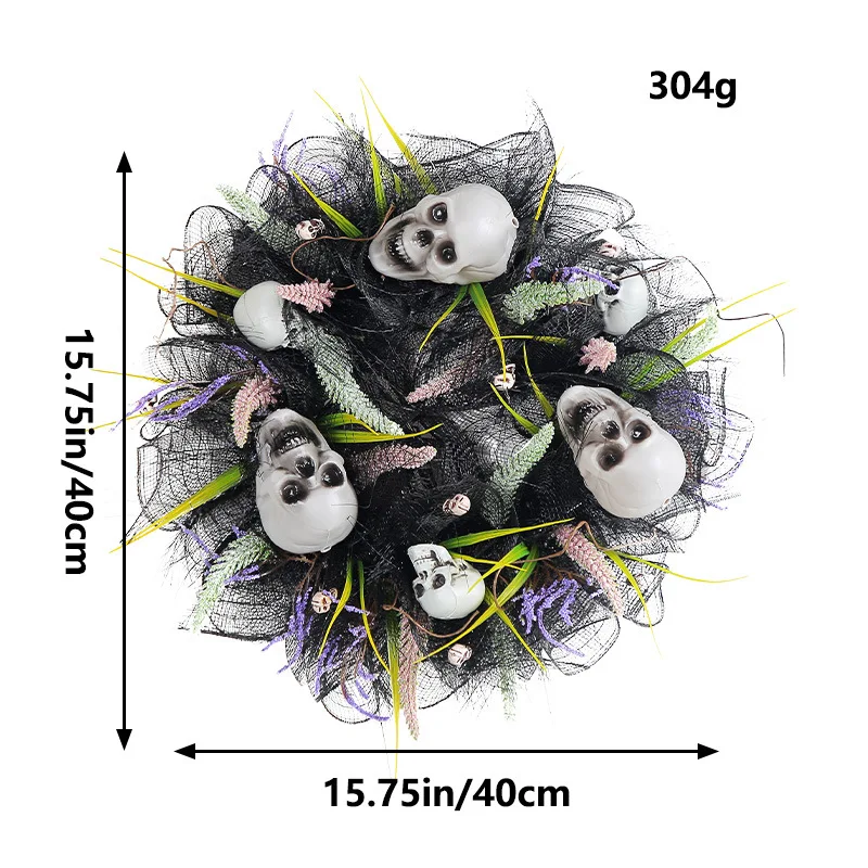 

*High Quality Halloween Lighted Indoor/Outdoor Wreath for Home and Party Window Wall Decorations