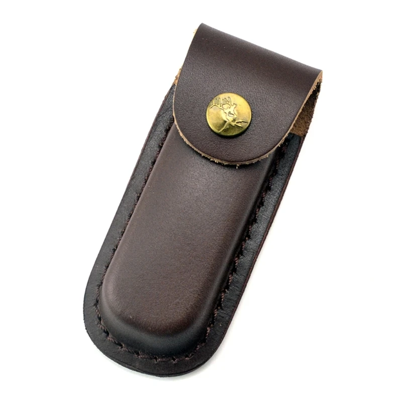 

Pocket Knife Sheath Handmade Pouches Leathers Knife Holsters Folding Knife Holder Outdoor Carry Sheath Tool Easy to Use
