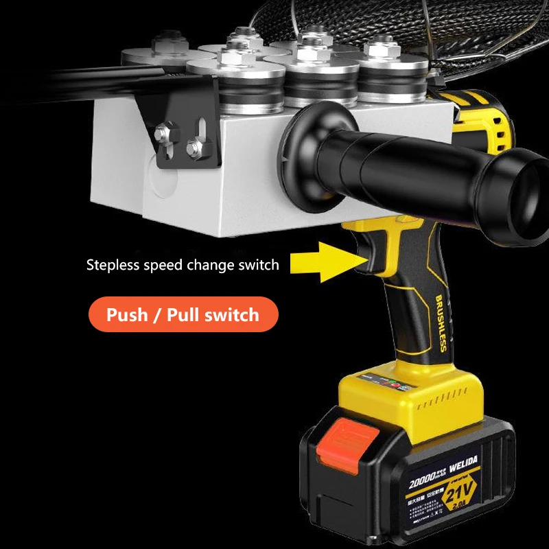 Filettatrice elettrica 21V 2.0/4.0A dispositivo di filettatura senza spazzole automatico dispositivo di comando conduttura filo di piombo elettricista speciale