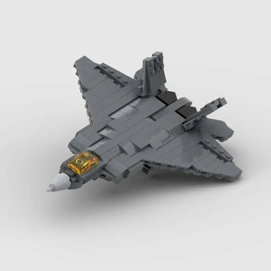 MOC Bausteine F-22 Raptor Kampfjet Lockheed Martin Flugzeug Kinder-Bausatz Modell Spielzeug Maßgefertigte Kleinpartikel Handarbeit