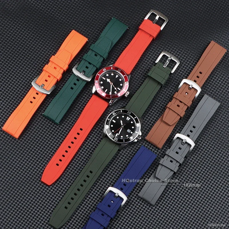 Soft Silicone Watch Band Watrproof Straps for Rolex Water Ghost Strap 20mm 22mm Sport Rubber Bracelet Watch Accessories