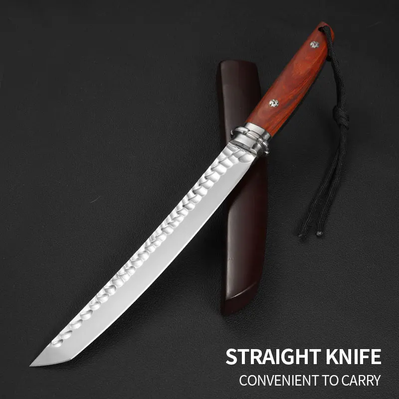 1PC High quality, integrated dragon bone, outdoor survival knife, camping knife, hand-held meat knife, firewood knife