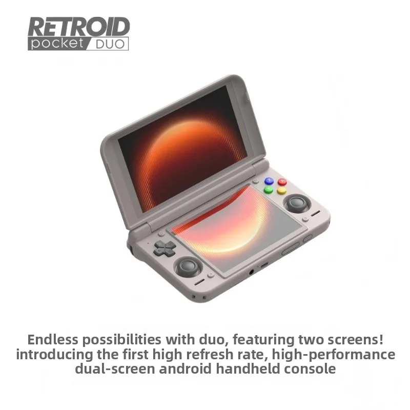 New Retroid Pocket Duo Dual-Screen Gaming Handheld 120Hz OLED Active Heat Dissipation High-Performance Android Gaming Handheld