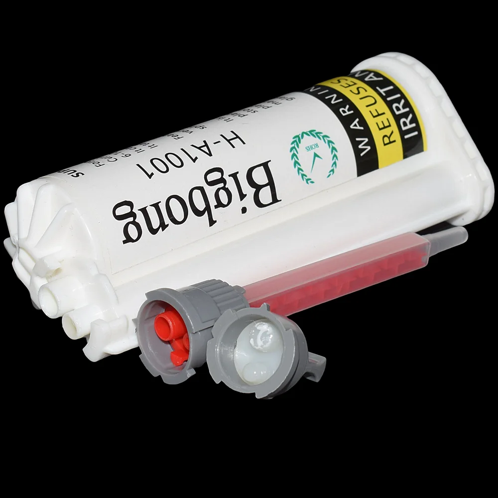 Colla AB bianca 10:1 Adesivi per mastice strutturali con ugelli di miscelazione statici 10:1 per pistole per colla AB da 50 ml Dispenser Pistola per calafataggio 10:1