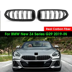 Real Dry Carbon Fiber Kidney Hood Radiator Grille For BMW New Z4 G29 2019-IN Gloss Black Replacement Front Bumper Racing Grills