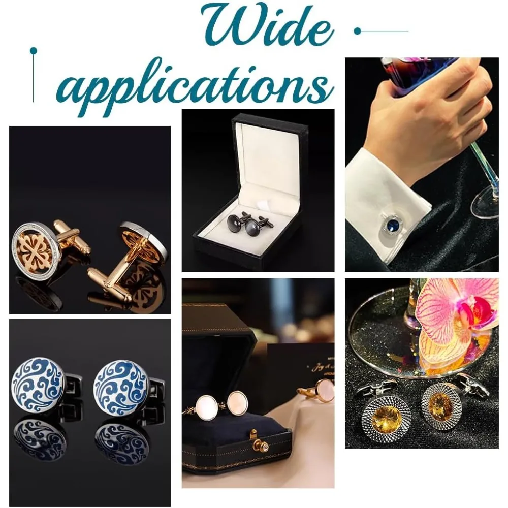 3 ألوان 12 مجموعات 12 مللي متر أزرار أكمام قبة فارغة صنع عدة 304 الفولاذ المقاوم للصدأ الكفة زر كبوشن مستديرة صينية الحافة زر الكم