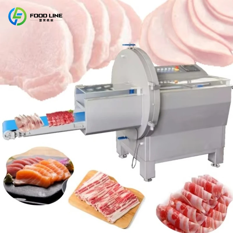 Adjustable Thickness Commercial Fresh Beef Meat Slicer Machine Automatic Frozen Meat Cutting Machine Pork Chop Cutting Machine