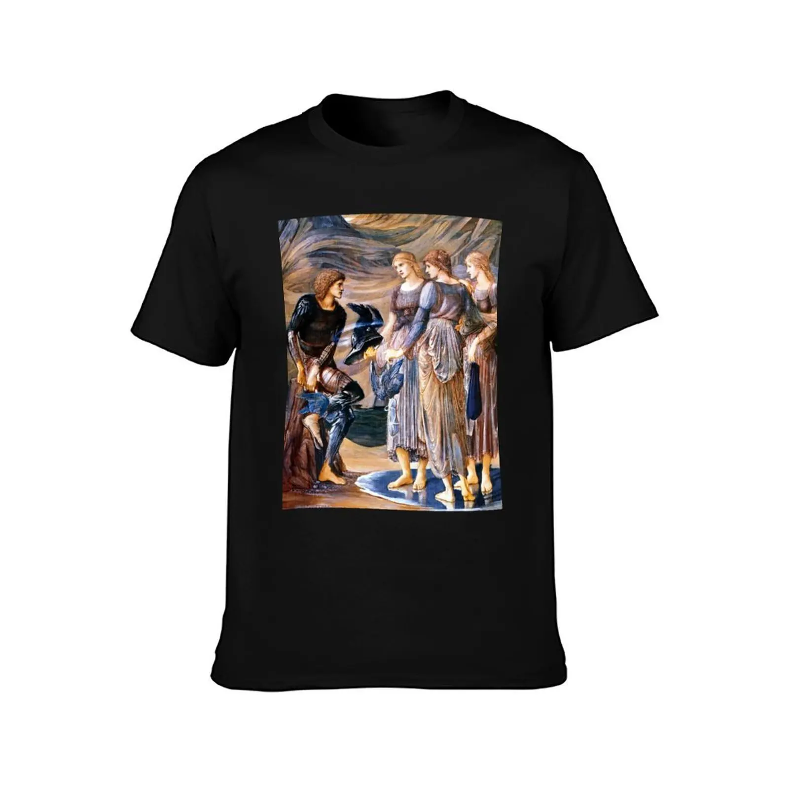 Perseus and the Sea Nymphs - Edward Coley Burne-Jones T-Shirt Summer Casual Cotton Tee Oversized Streetwear Tops 100% Cotton