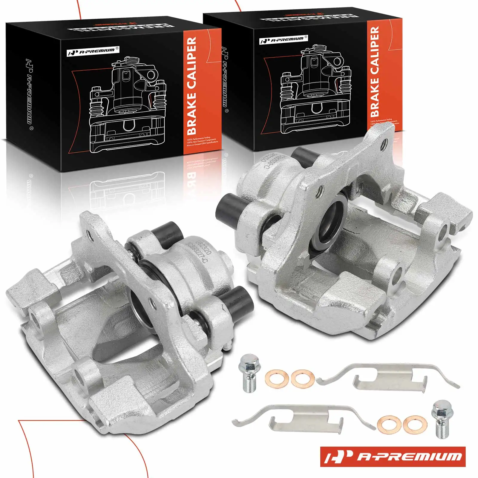 A-Premium Pair Rear LH & RH Brake Caliper with Bracket for BMW 323i 2006-2011 325i 325xi 2006 328i 2007-2013 328xi 2007-2008 X1