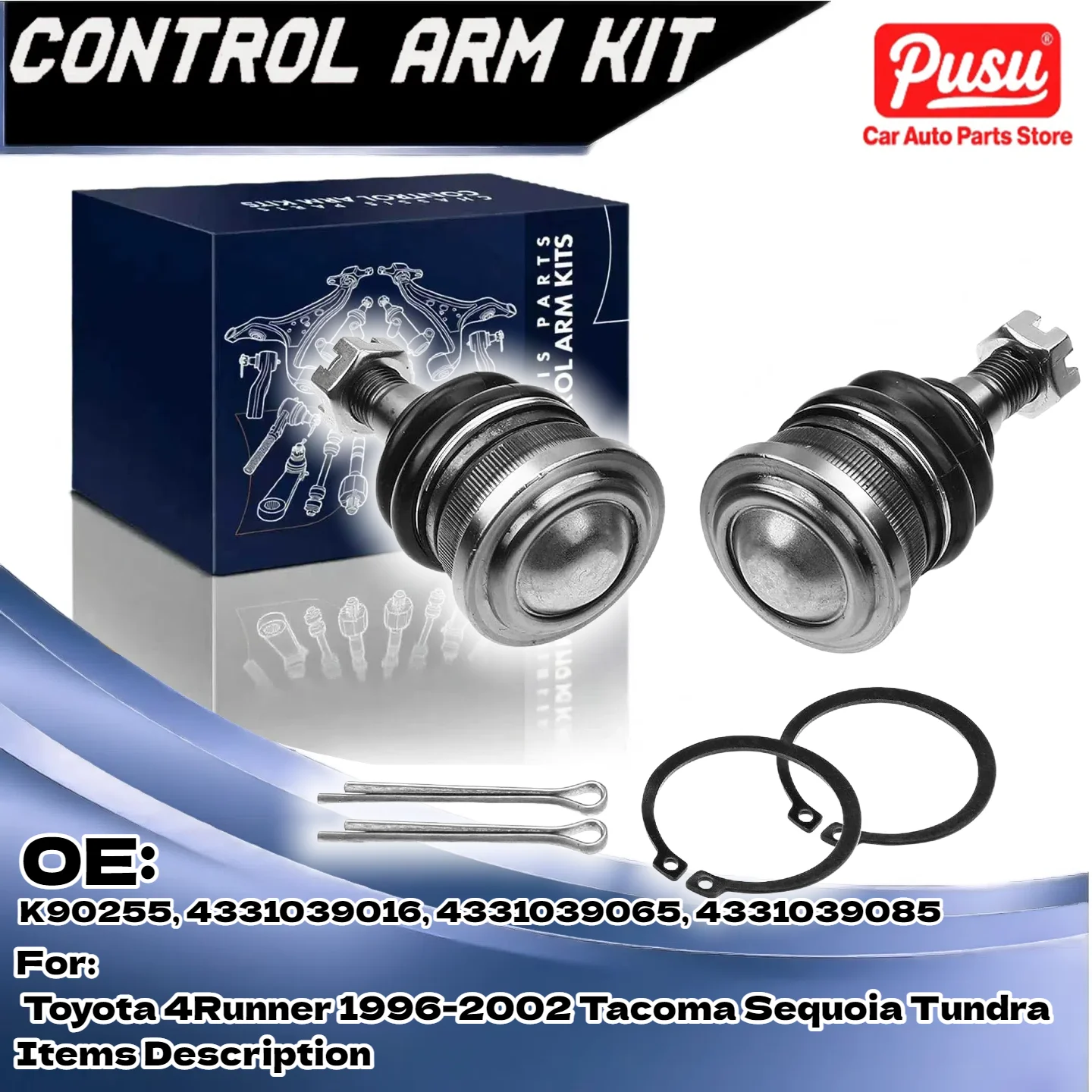 

2 шт. передние верхние шаровые шарниры для Toyota 4Runner 1996-2002 Tacoma Sequoia Tundra K90255 4331039016 4331039065 4331039085