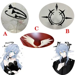 Game Honkai Star Rail Black Sunday Robin Cosplay Prop Black Halo White Wing Headdress Halloween Party Outfits Accessory