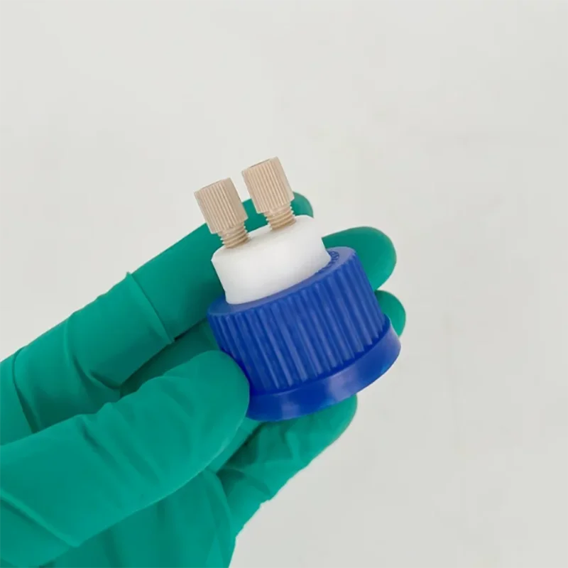 50ml blue cap bottle GL32 mobile phase solvent bottle cap PEEK head high performance liquid phase reagent bottle cap
