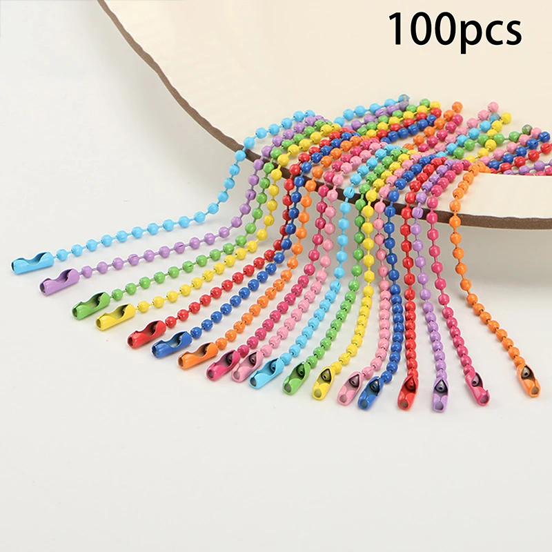 100pcs 10cm Ball Bead Chain For Key Chain Dolls Label Tags DIY Bracelet Jewelry Making Connector Accessories