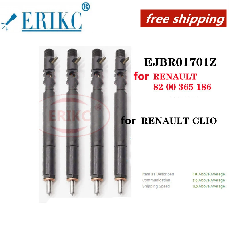 ERIKC 4 PCS EJBR01701Z Diesel Engine Parts Injector EJBR 017 01Z FOR CLIO RENAULT 82 00 365 186