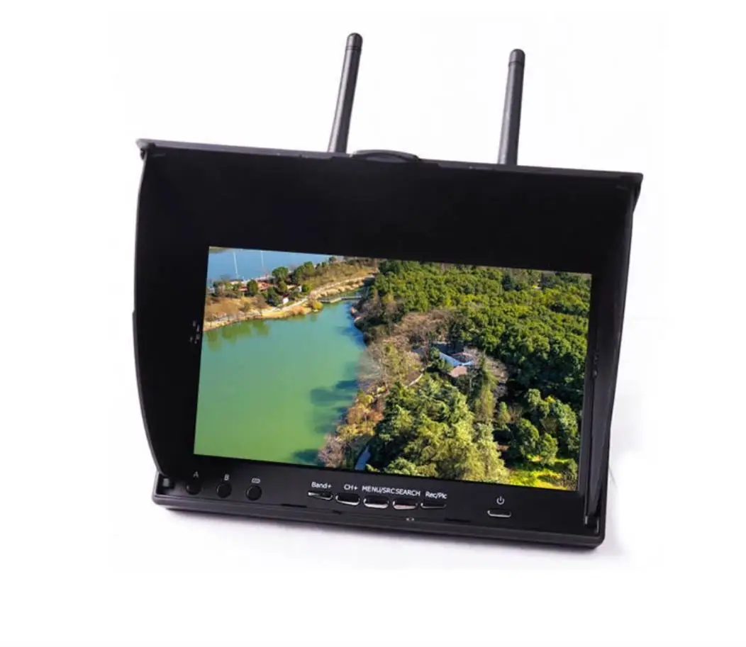 

fpv монитор DVR 5.8G 40CH 7-дюймовый ЖК-монитор 800x480 с двойным разнообразным приемником Поддержка английского меню для FPV-дрона