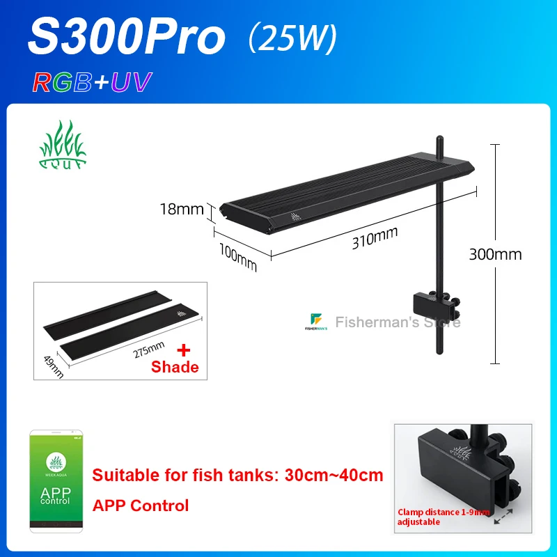 WEEK AQUA S Series S300 400 450Pro ,Aquarium Light Water Grass And