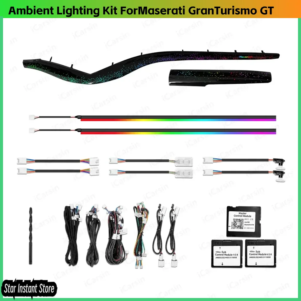 

Обновление 256 цветов, светодиодное освещение салона автомобиля для Maserati GranTurismo GT 2007-2019, аксессуары для украшения отделки
