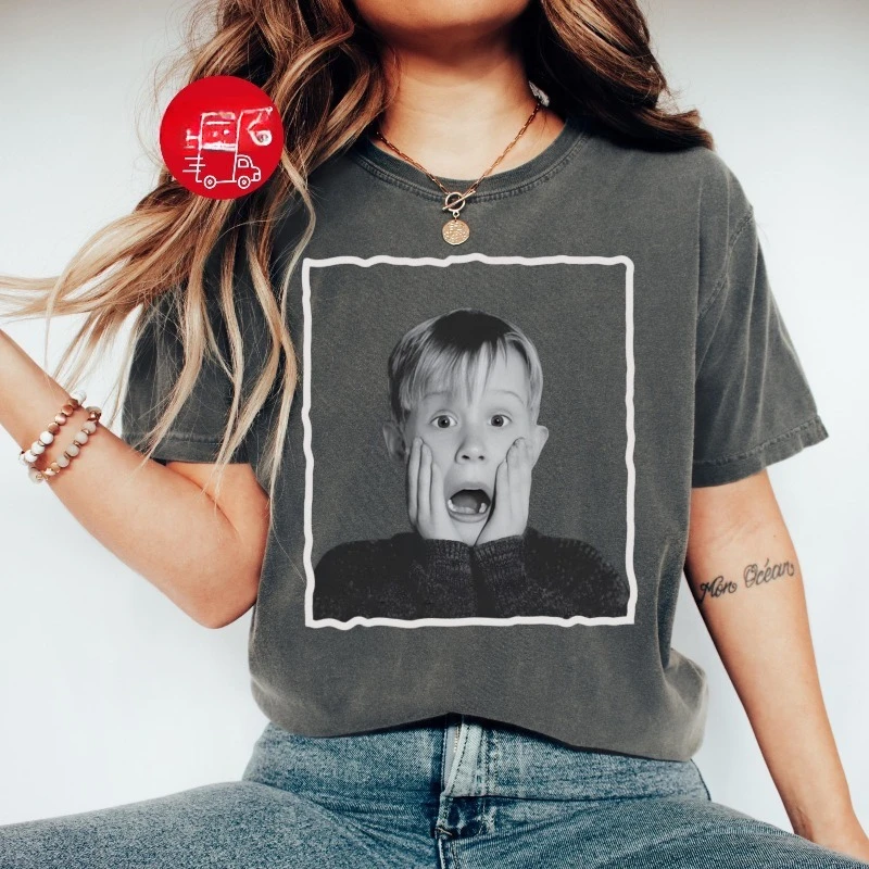 Home Alone Shirt Movies Inspired Funny Christmas Holiday Shirt, Funny Christmas Tee Four season popular unisex cotton T-shirt