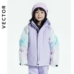 VECTOR-Veste et pantalon de ski imperméables pour enfants, ensemble de ski pour enfants, ski de plein air, snowboard, chaud, professionnel, garçons, filles, hiver