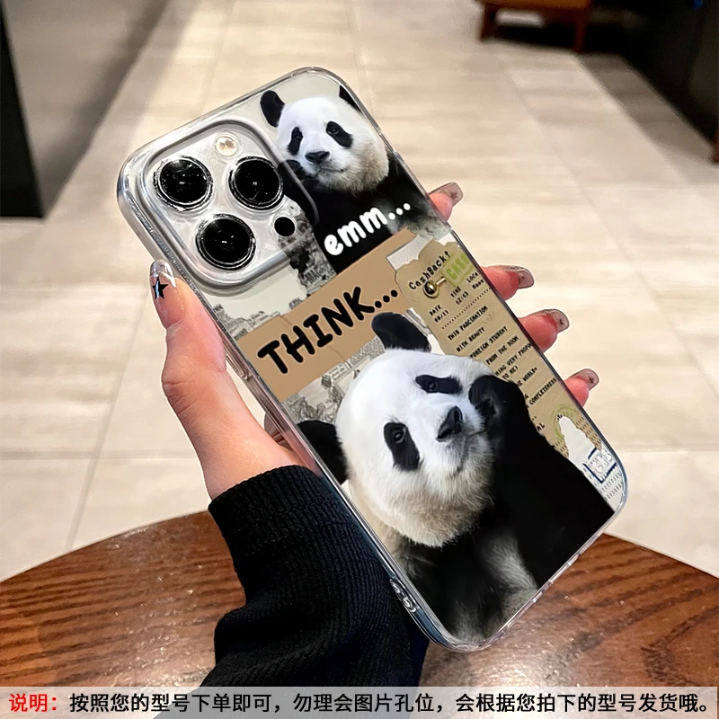 Fubao\'s top cute pandas are suitable for iPhone 15 Promax Phone Case iPhone 14/13/12mini New Suitable for XR Silicone XSCute 7/8