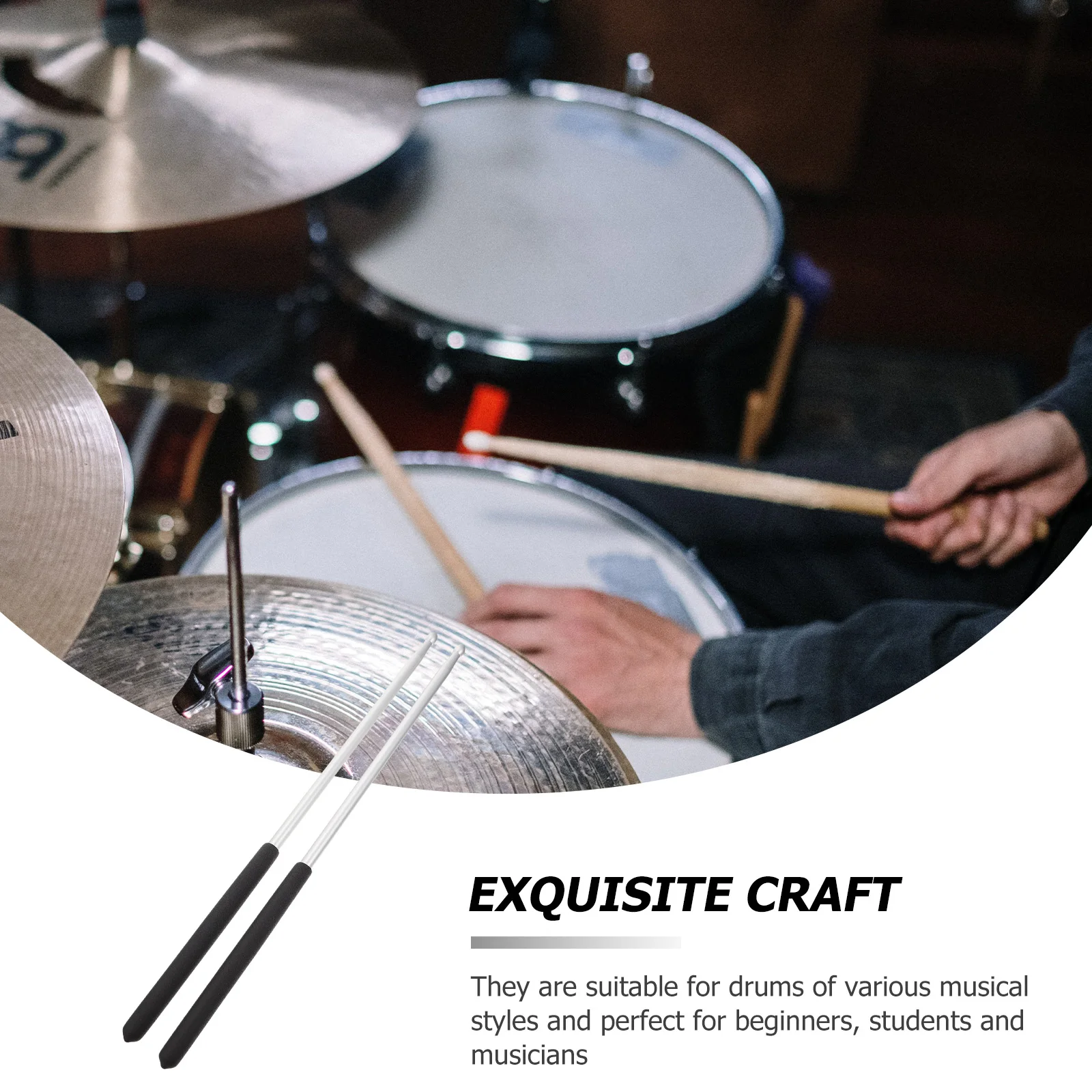 

2 Pcs Drum Stick Aluminum Staff Drumsticks Percussion Instruments Kit Accessories