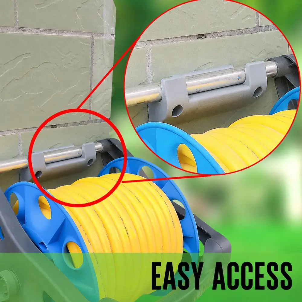 Plastic Garden Hose Reel Holder with Expansion Screws Grey Water Pipe Frame Hook Wall Mounted Pipe Holder