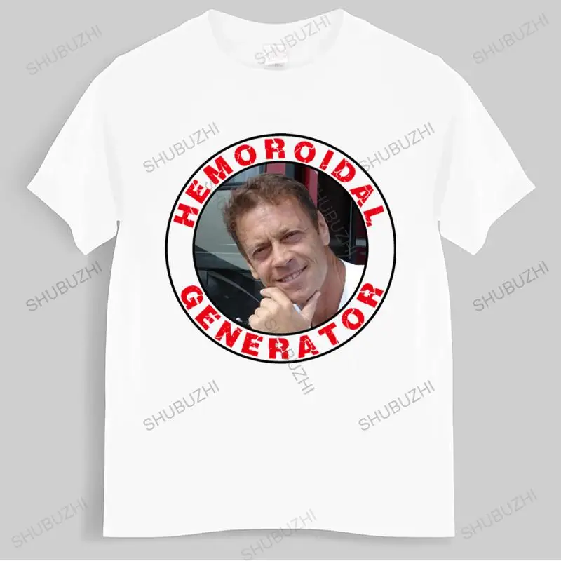 Camiseta de algodón para hombre, camisetas blancas de marca, parodia generadora Hemoroidal, Rocco Siffredi, talla grande, Verano