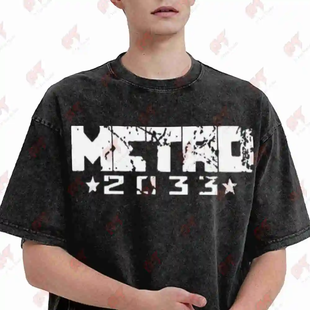 Metro Exodus 2033 Gas Mask Post Apocalyptic Vintage Washed Tee Pure Cotton T-Shirt