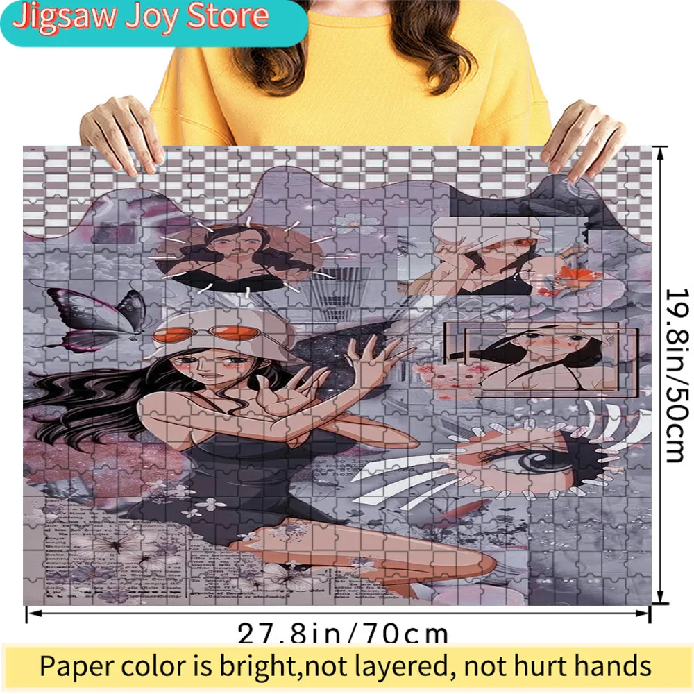 

Коллекционный антистресс-пазл из бумаги с эстетичным коллажем Нико Робин из One Piece, арт-пазл с персонажем аниме-археологом, серия Grey Aesthetic