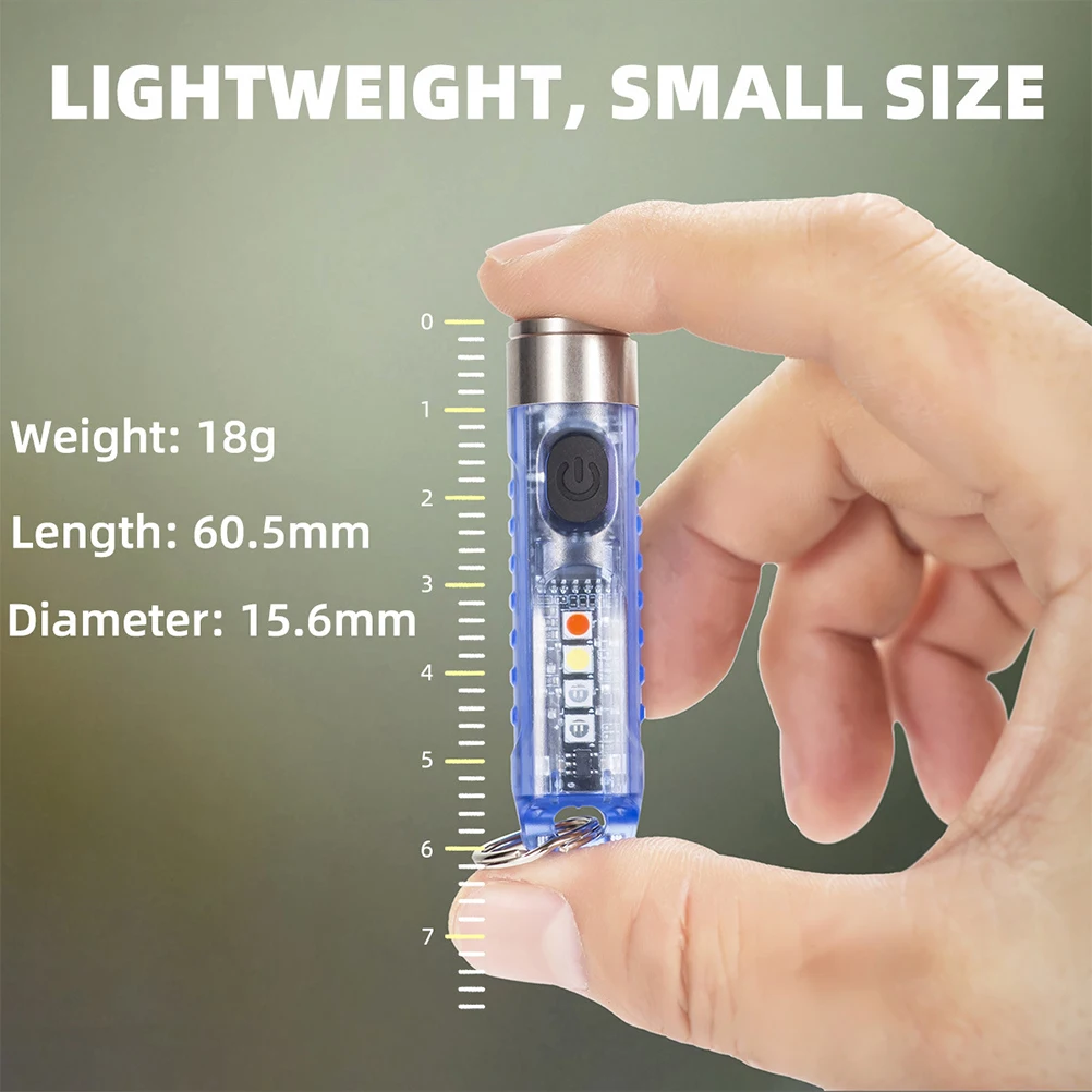 

Rechargeable Keychain Flashlight Ring Small Stainless Steel Cell Phone LED Light Portable Outdoor Camping Gifts
