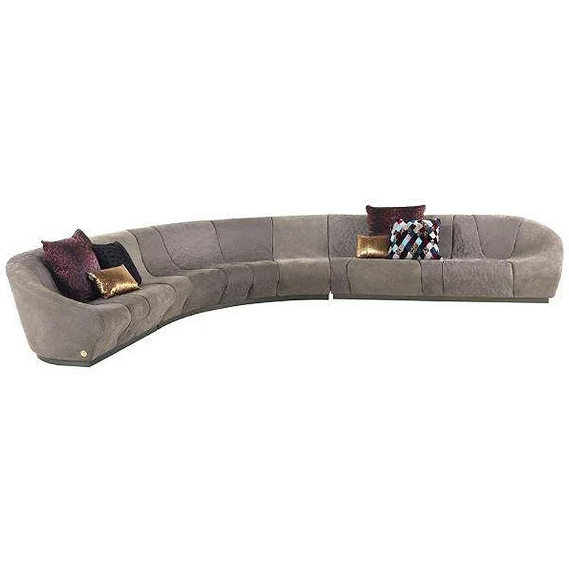 Advanced curved combination sofa modern light luxury luxury luxury villa living room multi-person corner sofa set