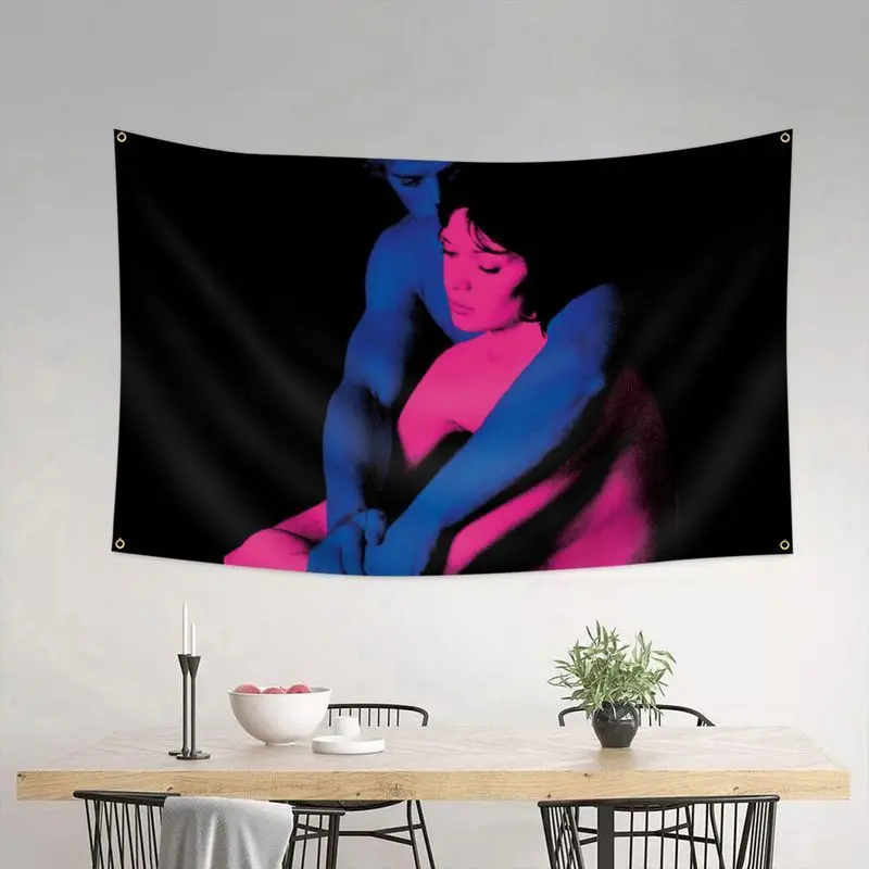 VIKAMA Neon Couple Art Wall Tapestry Living Room Bedroom Bar Wall Hanging Polyester Fiber Home Decoration