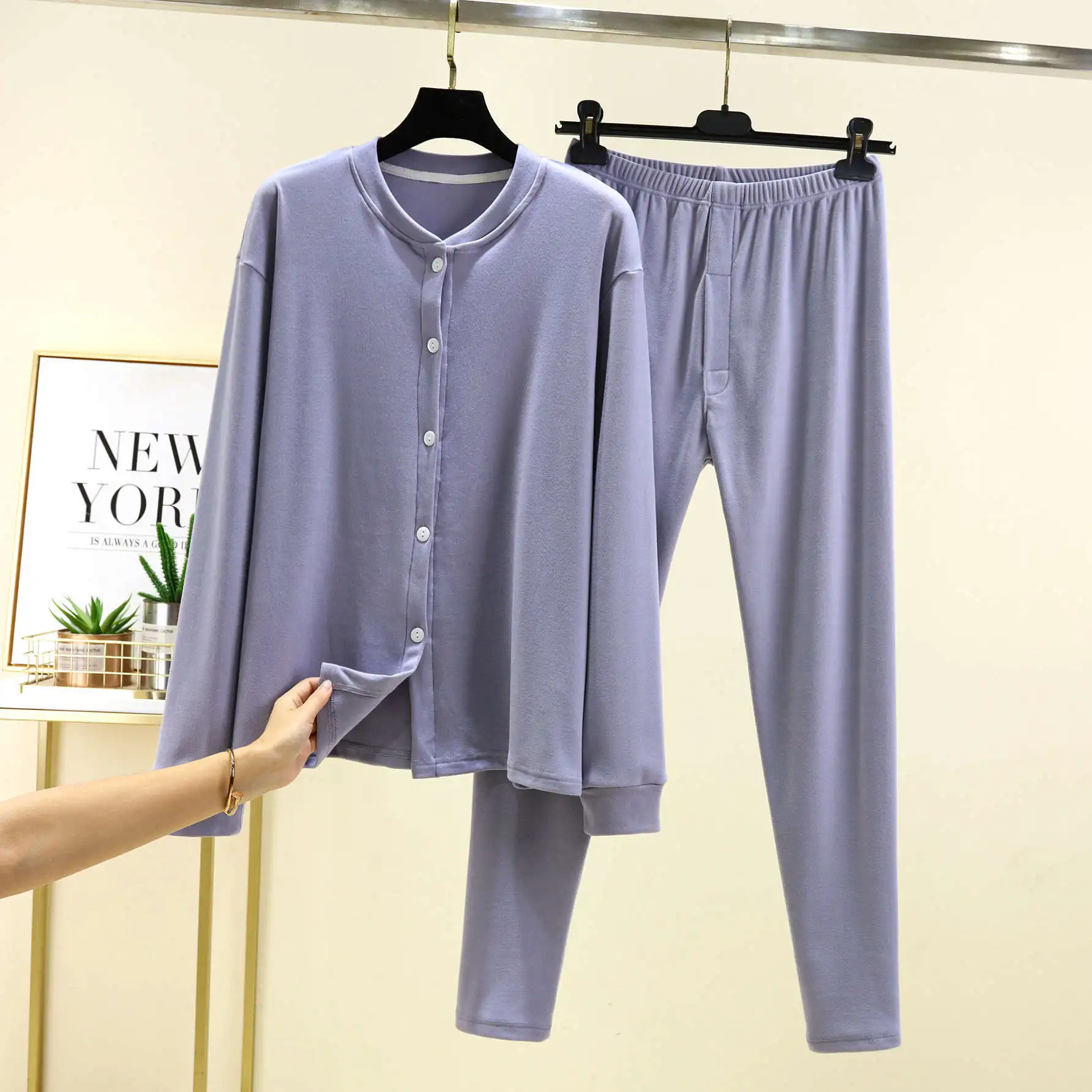 L-4XL Pajamas For Men De Velvet Thicken Winter Sleepwear Set Loose Warm Man Nightwear Casual Home Clothes Big Size Male Suit