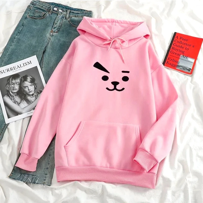 21st Century style casual hooded sweatshirt with cute expression pack - casual women's pullover shirt - men's sportswear