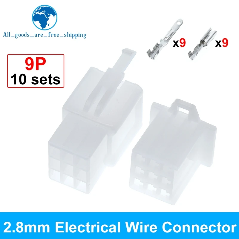 10set 2.8mm 2/3/4/6/9 Pin Automotive 2.8 Electrical Wire Connector Male Female Terminal-Block Cable Plug Kits image 6