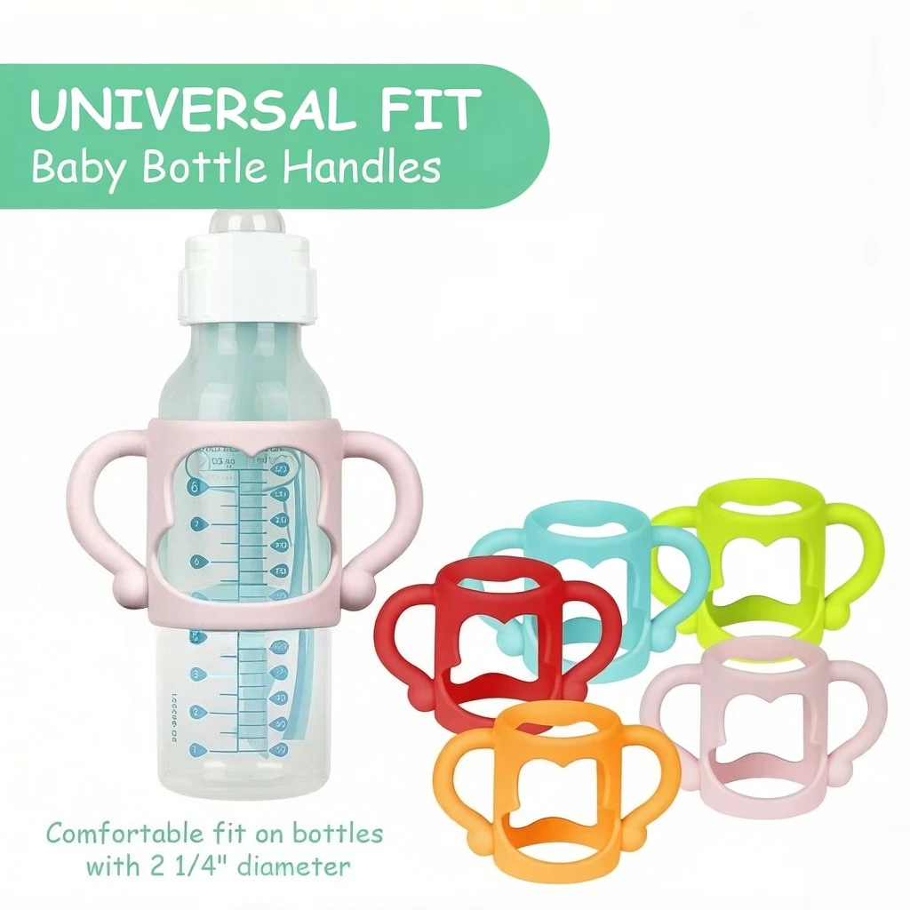 Easy Grip Handle, Can Accommodate Most Bottles - BPA-free Soft Silicone ,Silicone Bottle Handle For Narrow Baby Bottles
