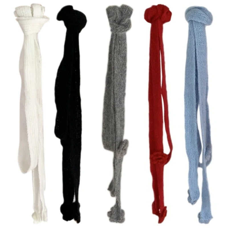 

Knit Scarf for Women Long Skinny Belt Necktie Neck Scarf Girls Photo Props Long Neckerchief Skinny Scarf Necktie